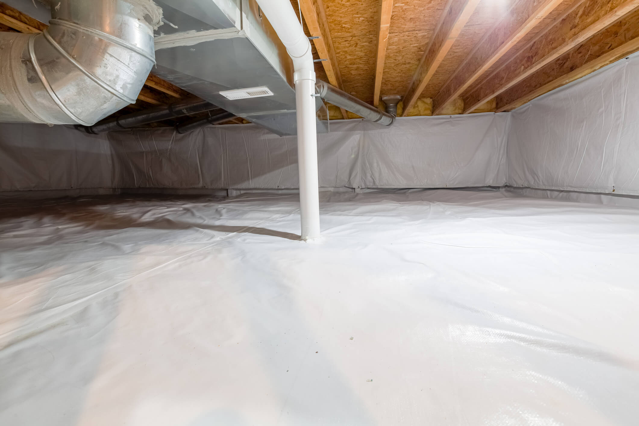Insulated crawl space interior