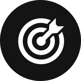 Bullseye and arrow symbol